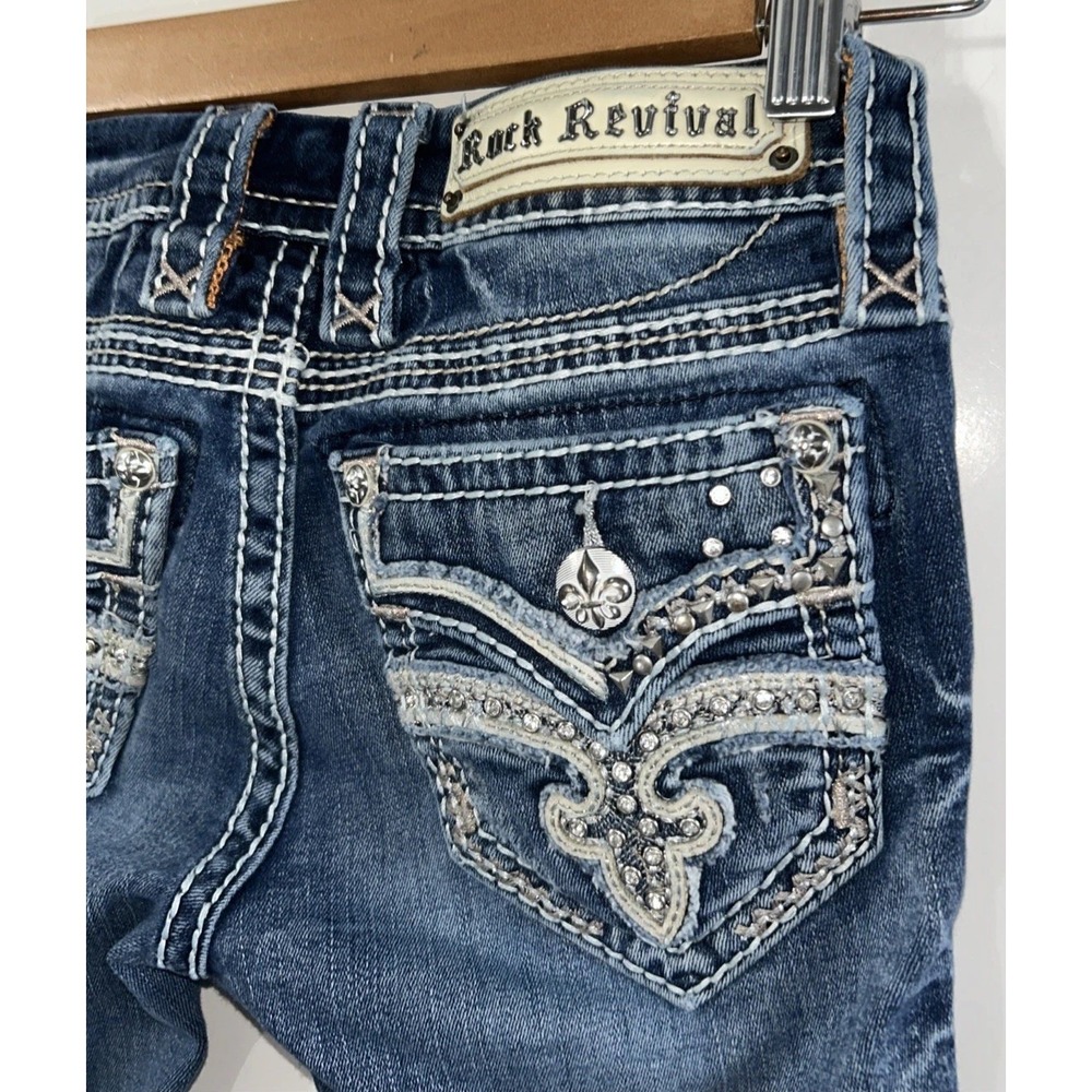 Women's ROCK REVIVAL Raven Ankle Skinny Denim Jeans Size 23